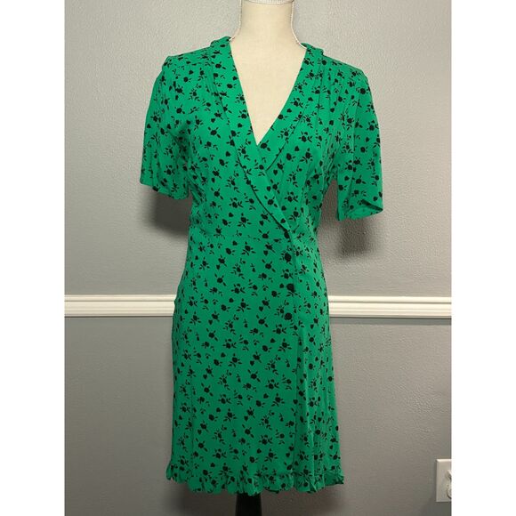 ASOS DESIGN CASUAL CLASSY FEMININE DANITY FLORAL MINI WRAP DRESS US SIZE 4 - Picture 1 of 5